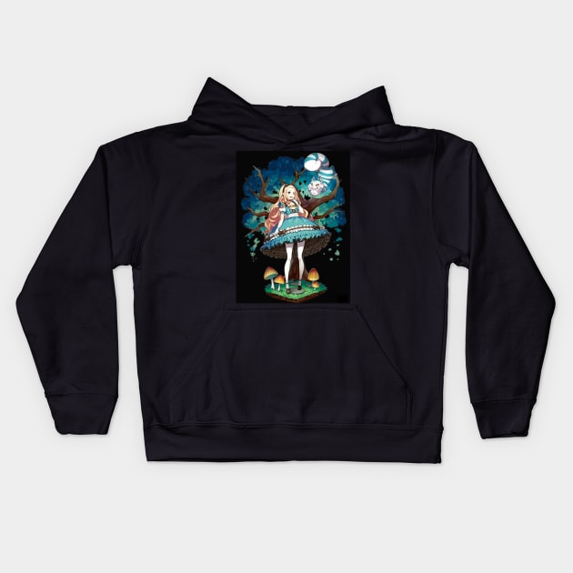 Alice in wonderland Kids Hoodie by BlackOcult